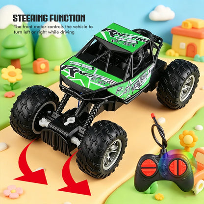 4-Way Remote Control Car with Lights, Anti-Slip Rubber Tires, Outdoor Off-Road Climbing Toy Car Model for Kidsren and Boys