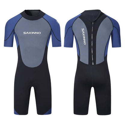 Men's 2mm 3mm One-piece Diving Suit Thermal Insulation Sun Protection Short Sleeve Swimming Surfing Snorkeling Shorty Wetsuit