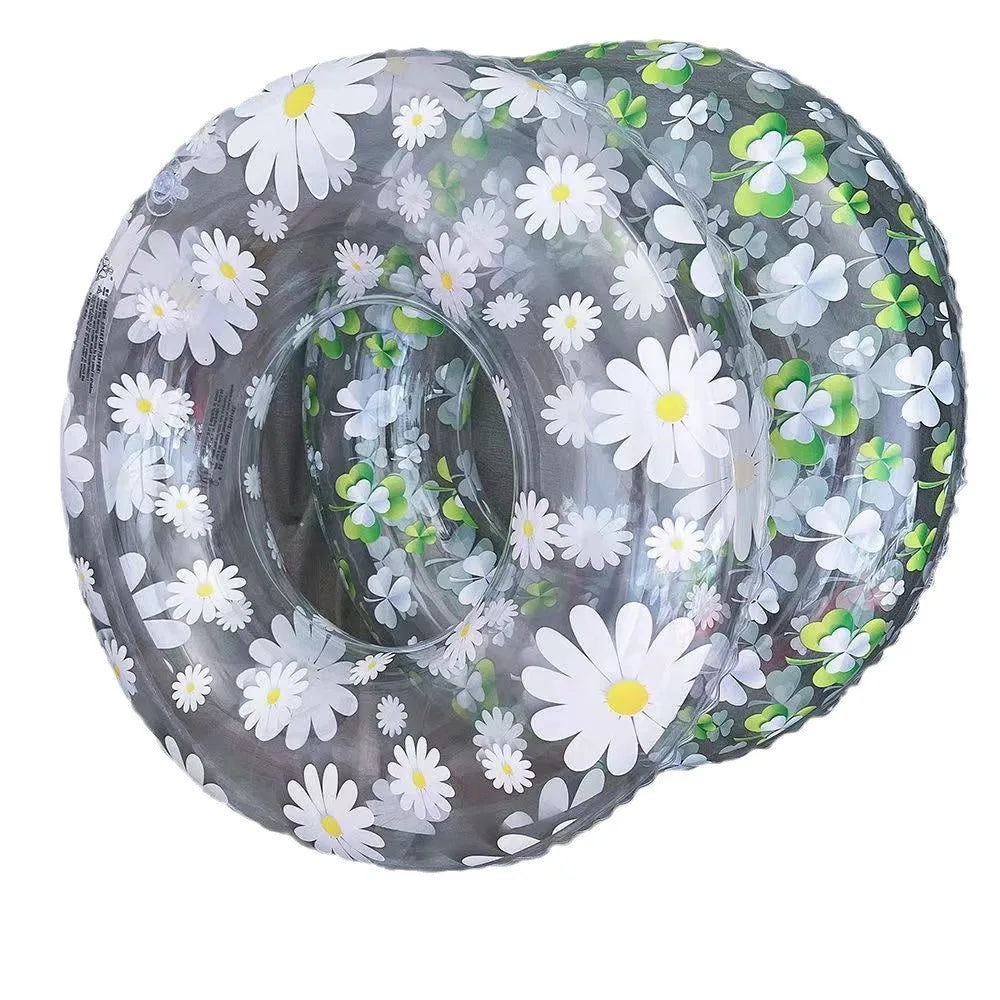 New internet celebrity Daisy Swim Circle Lucky Clover Transparent PVC Swim Circle