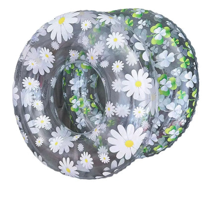 New internet celebrity Daisy Swim Circle Lucky Clover Transparent PVC Swim Circle