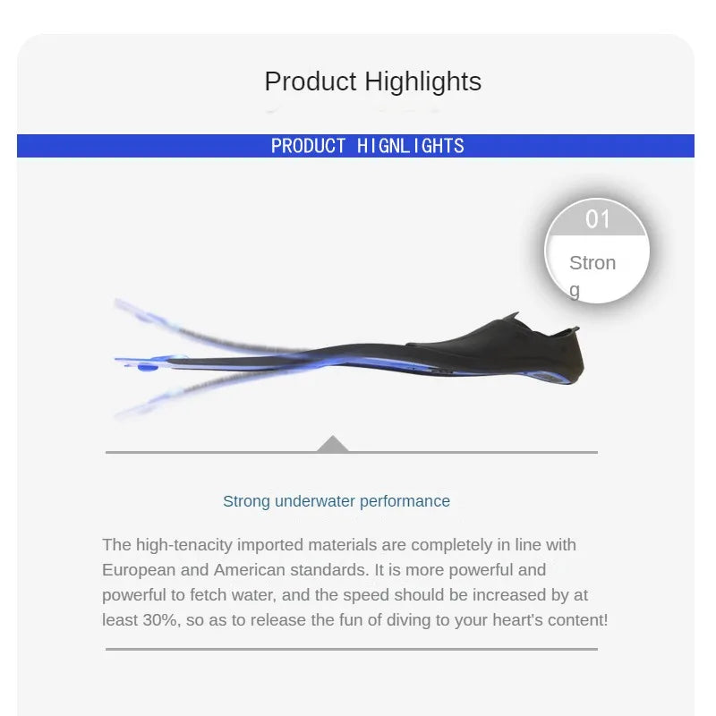 Adult Diving Equipment Long Webbed Deep Diving Outdoor Snorkeling Lightweight Frog Shoes Youth Swimming Training Frog Shoes
