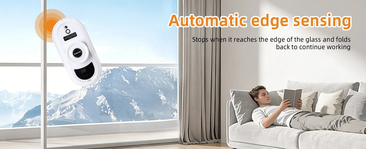 DIVEDEER White/Black Home Automatic No Spray or Water spray Window Cleaning Robot Intelligent Wipe  High-rise Large Area Window