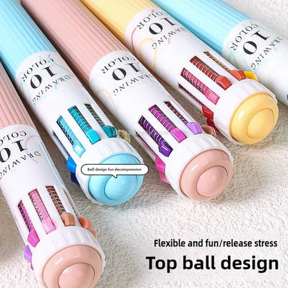Languo 120 Color Ballpoint Pen 0.8mm Cartoon Soft Grip Press Multicolor Writing Pen for Drawing Overlay School Office Supplies