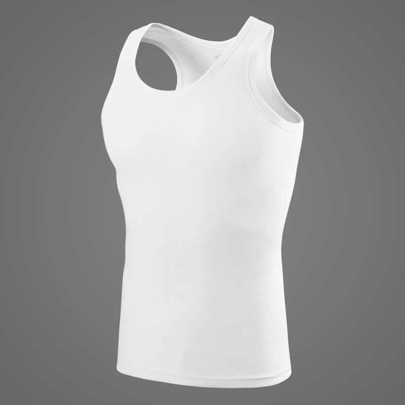1/3 Piece Men's Four Season Solid Color Plus Size Vest Comfortable Pure Cotton Youth Sports And Fitness Top Middle-aged Base T