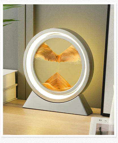 Sandscape Kinetic Sand Art Picture Quicksand Table Lamp Dynamic Liquid Hourglass Moving Sand Painting Flowing Sand Home Decor