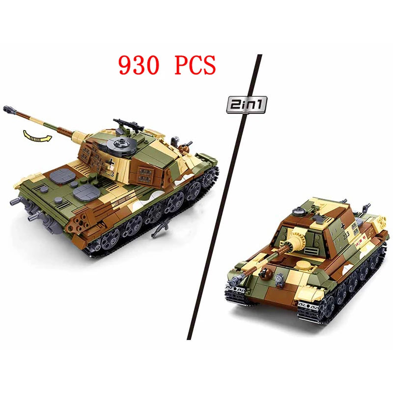 Military Vehicles Tank Sets SWAT Army City Police T34 Model Building Blocks DIY Brick Kids Toys Classic World War II WW2