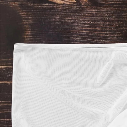 Women Beachwear Hip Skirt Translucent Sexy Swimsuit Beach Skirt Seaside Gauze Skirt Ruffled Overskirt Mesh Drawstring Cover Up