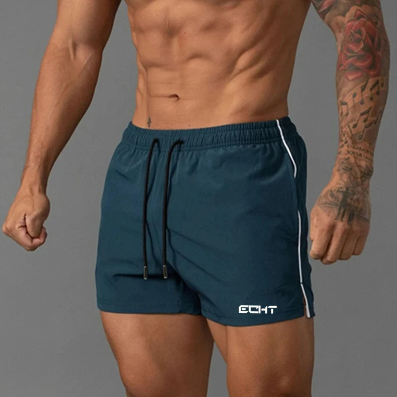 Summer Men's Swimming Solid Color Swimsuit Quick Drying Breathable Color Swimsuit Beach Surf Shorts Beach Drawstring Shorts