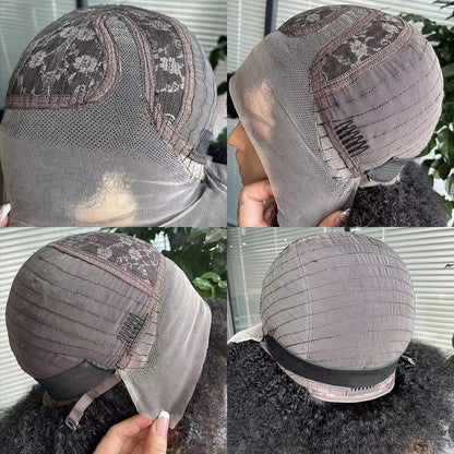 Women's Short Afro Kinky Curly Hair Black Wigs for Black Women Afro Wig Large Bouncy and Soft Natural Looking Premium Human Hair