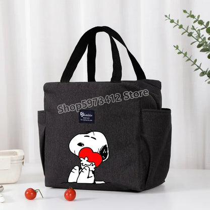 Snoopys Portable Lunch Drink Carrier Insulated Bag Fresh Cooler Pouch Food Thermal Box Tote Picnic Container Bags Cute Kids Gift