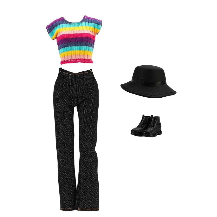 Fashion BJD Doll Clothes Top+pants(+Hats+shoes)Set Fit 30cm Doll&1/6 BJD Doll Clothing Accessories,Toys For Girls Gifts Festival