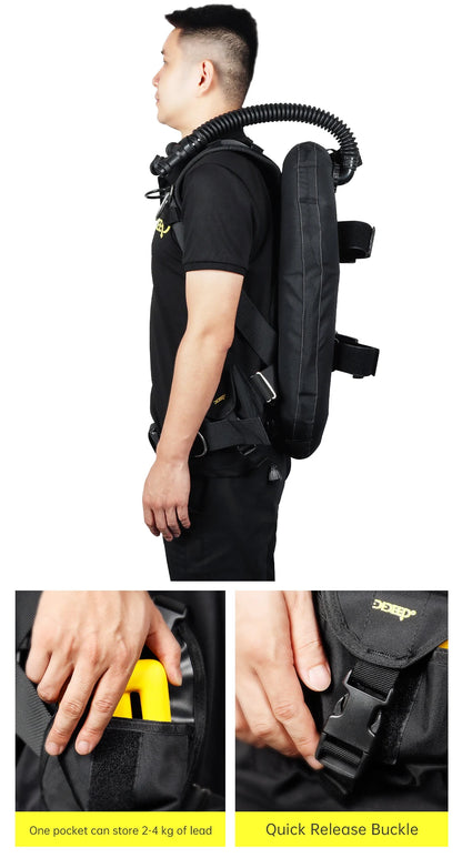 DIDEEP Buoyancy Control Device Donut Design Scuba Diving BCD Equipment High-strength Nylon Professional Diving Safety Gear