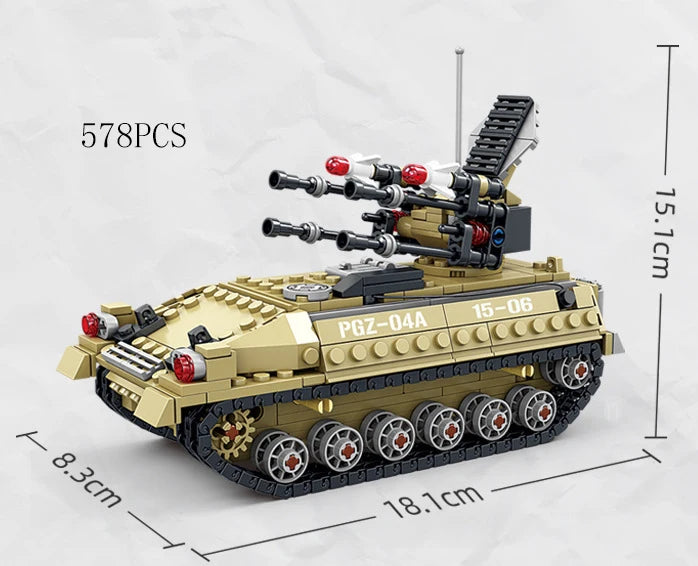 Military Vehicles Tank Sets SWAT Army City Police T34 Model Building Blocks DIY Brick Kids Toys Classic World War II WW2