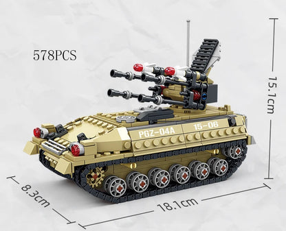 Military Vehicles Tank Sets SWAT Army City Police T34 Model Building Blocks DIY Brick Kids Toys Classic World War II WW2