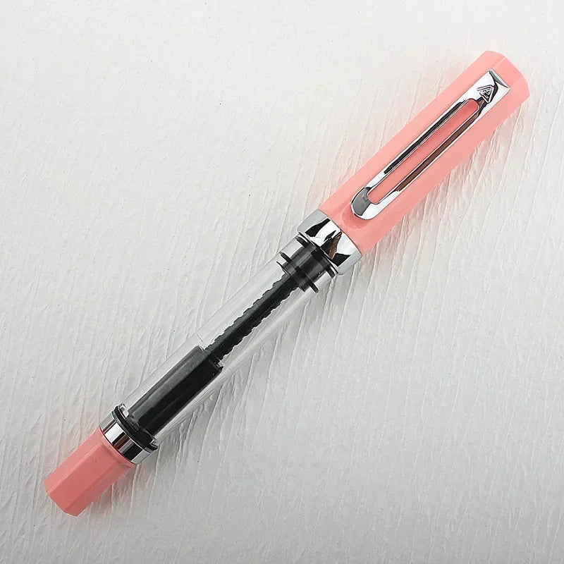 High Quality 3059 Piston Fountain Pen Resin Transparent Ink Pen EF/F Nib 0.38/0.5mm Fountain Pen Business Gif