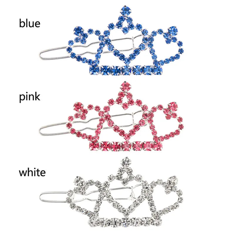 Bling Pearl Dog Collar Small and Medium Dogs Crown Hair Clips Puppy Accessories Doggy Heart and Bone Necklace Pet Supplies