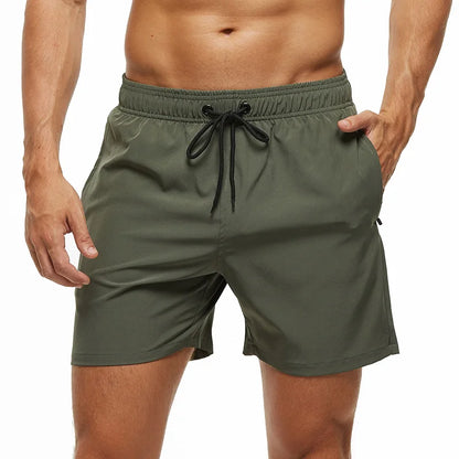 Datifer Brand 2026 Summer Mens Shorts Solid Polyester Gym Traje De Baño Hombre Breathable Mesh Liner Side Pockets Sport Swimwear