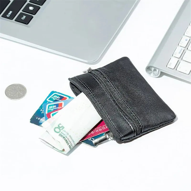 Black Men Coin Purse Men Small Bag Wallet Change Purses Zipper Money Bags Children Mini Wallets Leather Key Holder Cases