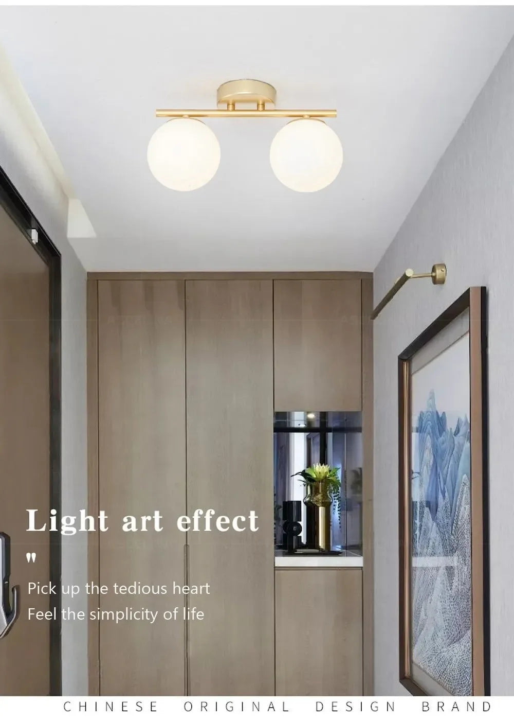 Modern LED Glass Ceiling Lights Full Copper Orb Glass Lamps Aisle Corridor Entry Living Rooms Bedrooms Home Decor Light Fixtures