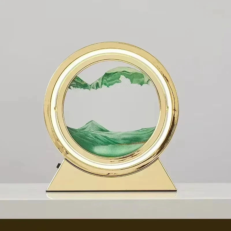 Sandscape Kinetic Sand Art Picture Quicksand Table Lamp Dynamic Liquid Hourglass Moving Sand Painting Flowing Sand Home Decor