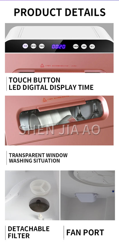1200W Household Dishwasher Washing Machine Fully automatic Dishwashers Desktop Dish Washers Small Disinfecting Dishwasher Mini