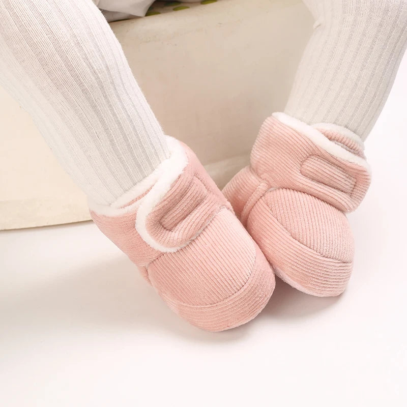 Winter Baby Cotton Shoes Thick Plush Snow Boots Soft Casual Walking Shoes for 0-18 Month Old Comfortable Toddler Footwear