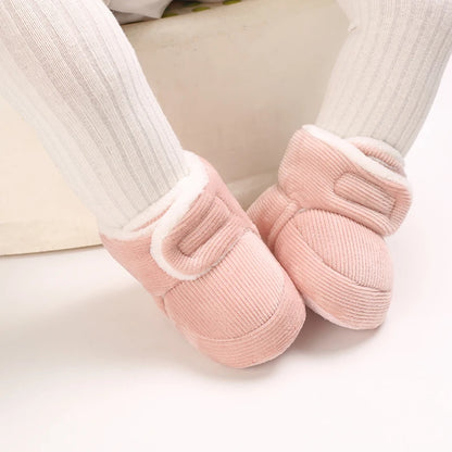 Winter Baby Cotton Shoes Thick Plush Snow Boots Soft Casual Walking Shoes for 0-18 Month Old Comfortable Toddler Footwear