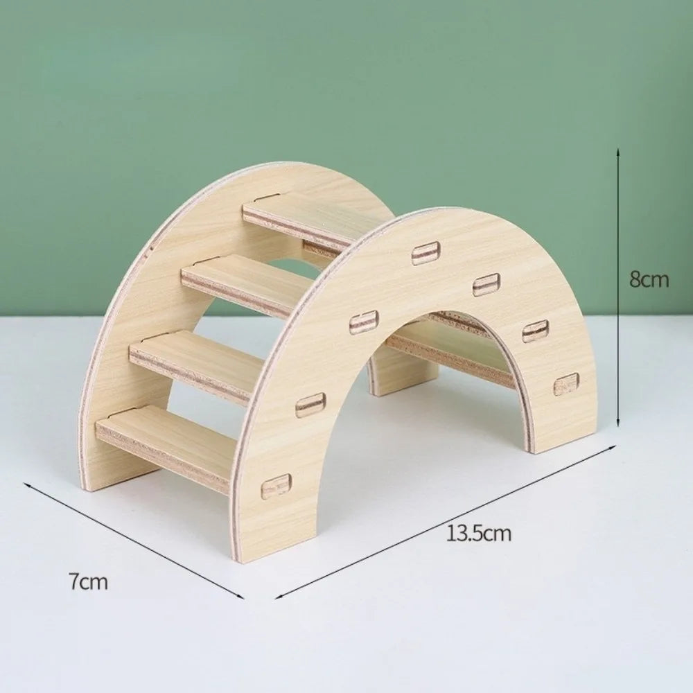 New Wooden Hamster Villa Easy to Install Durable Platform House Cage Accessories Chewable Hamster Climb Toy Pet Supplies
