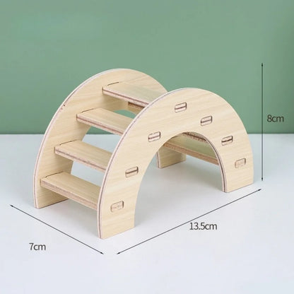 New Wooden Hamster Villa Easy to Install Durable Platform House Cage Accessories Chewable Hamster Climb Toy Pet Supplies