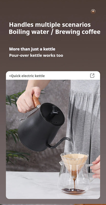 1000W Fast Electric Kettle, 1L Capacity, 304 Stainless Steel, One-Touch Boil & Dry Burn Protection