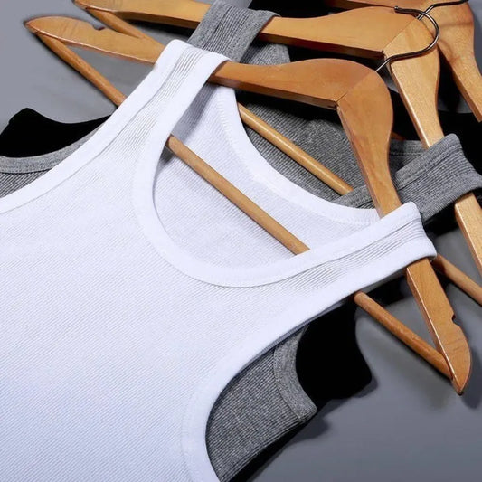2026 NEW Four Seasons Men Pure Cotton Vest Youth Fit Sports Fitness Middle-aged Casual Sleeveless Top