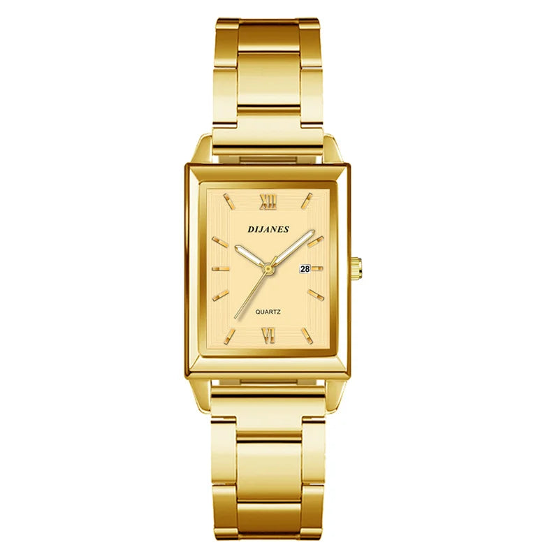 Fashion Mens Business Watches for Men Rectangle Stainless Steel Quartz Wrist Watch Man Casual Leather Watch relogio masculino