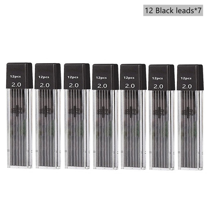 2.0mm Mechanical Pencil Black / Color Lead Refill 2B Sketching Pencil Art Sketch Painting Writing For School & Office Stationery