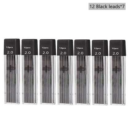 2.0mm Mechanical Pencil Black / Color Lead Refill 2B Sketching Pencil Art Sketch Painting Writing For School & Office Stationery