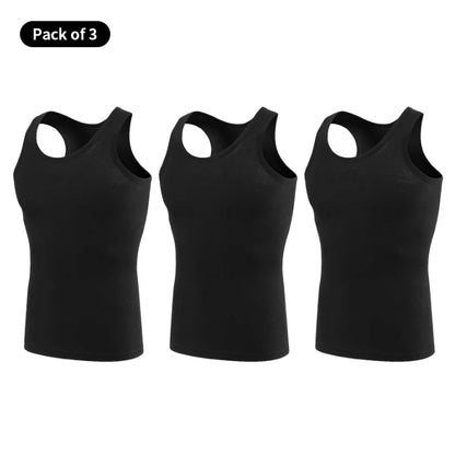 1/3 Piece Men's Four Season Solid Color Plus Size Vest Comfortable Pure Cotton Youth Sports And Fitness Top Middle-aged Base T