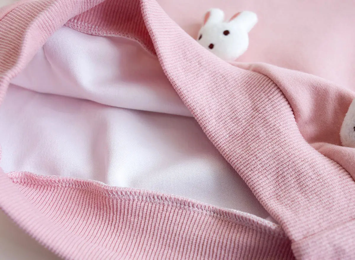 Children's Sweatshirt Spring and Autumn Three-dimensional Rabbit Girl Kids Versatile Cute Cartoon Top Pullover Baby Clothing