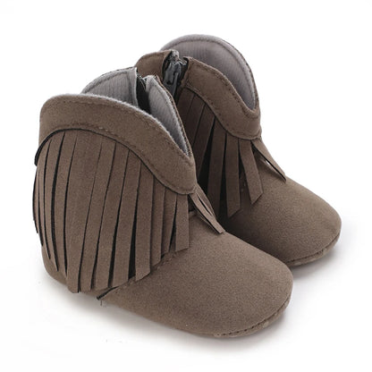 Fashionable Tassel Baby Boots Autumn Winter Casual Comfortable Shoes for Boys And Girls 0-18 Months Walking Shoes