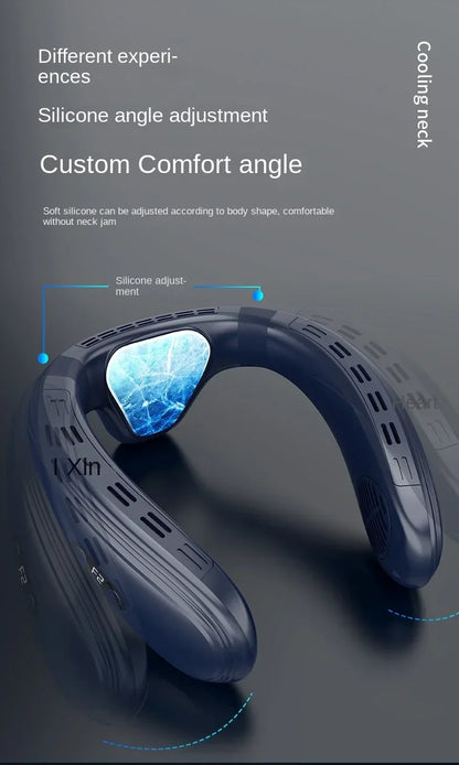 720 Degree Cooling Neck Hanging Fan Rechargeable Semiconductor Cooling Bladeless Mute Fan Portable Wearable Summer Air Cooler