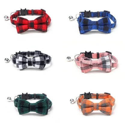 1PC Cute Cat Collar Small Puppy Cat Dog Collars Bow Kitten Collar Bowknot Necklace with Bell for Dog Cat Chihuahua Pet Supplies