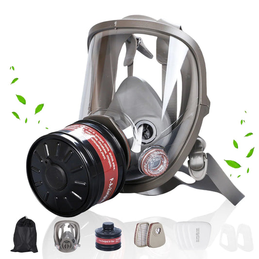 Full Face Gas Masks Survival Chemical Respirator with 40mm Filter, Full Face Respirator Gas Mask with 40mm Activated Carbon Filt
