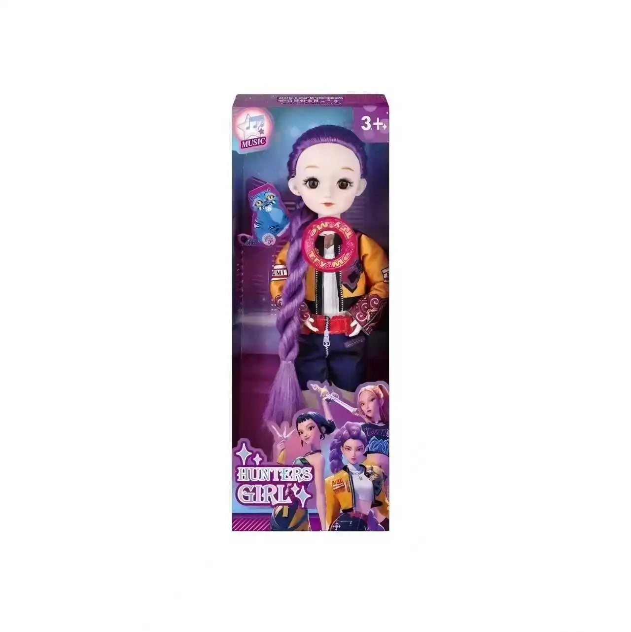 2026_Cute Doll Wearing KPop Witch Huntress Costume 3D Eyes Music-Playing Toy with Movable Joints for Girls And Boys