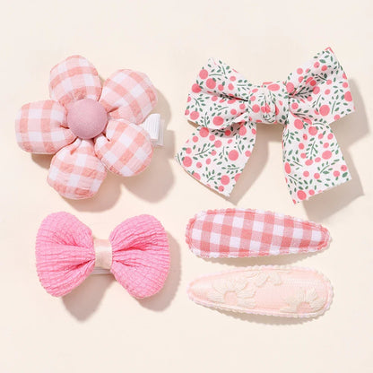 5/7pcs Baby Girl Hair Clips Set Cute Floral Bow Bunny Princess Hairpin for Toddler Girl Lovely Bang Side Clip Hair Accessories