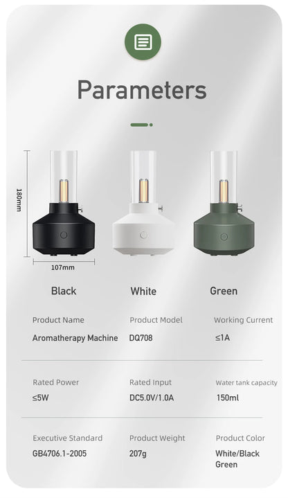 Retro Lamp Aromatherapy Diffuser Air Humidifier Home Room Fragrance USB Electric Ultrasonic Aroma Essential Oil Difusor