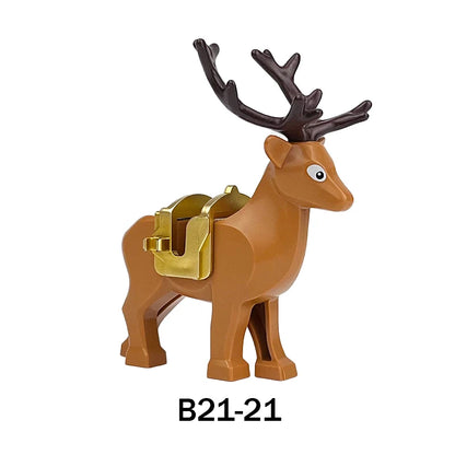 City Animal Zoo Farm Series Building Blocks Street View Panda Brown Bear Cat Pig Long Wool Sheep Cow Cattle Pet Bricks Toys Kids