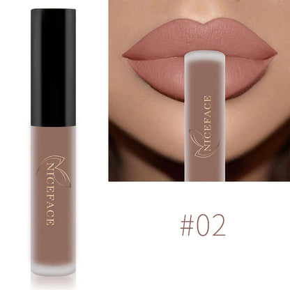 NICEFACE Nude Matte Liquid Lipsticks Waterproof Long Lasting Lip Gloss Sexy Red Velvet Lip Tint Women Makeup Cosmetics Batom