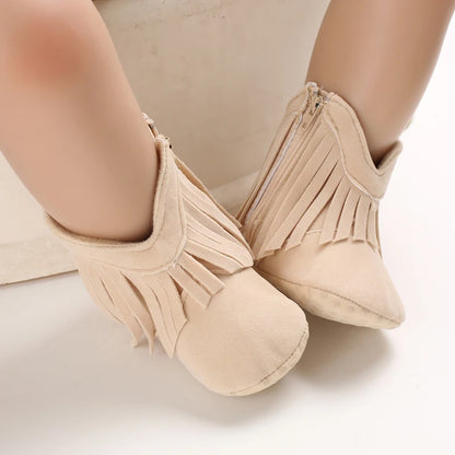 Fashionable Tassel Baby Boots Autumn Winter Casual Comfortable Shoes for Boys And Girls 0-18 Months Walking Shoes