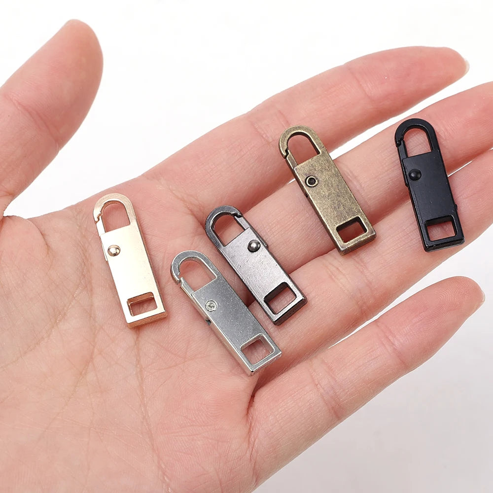 5/1Pcs Universal Metal Zipper Pull Tap Replacement Instant Repair Zipper Head Puller for Clothing Bags DIY Sewing Zipper Sliders