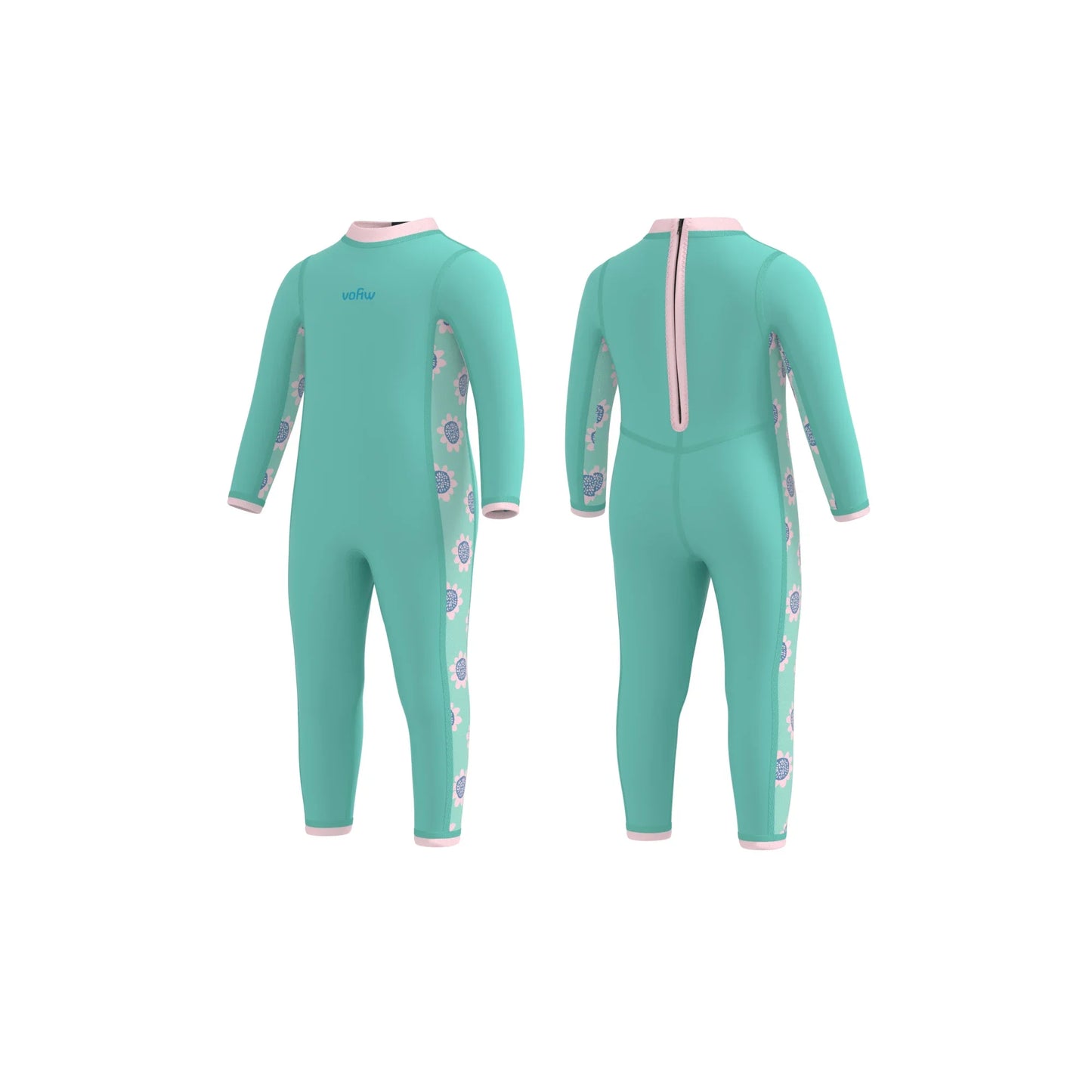 Boys Girls Toddlers 2mm Neoprene Wetsuit Back Zipper Infants Wet Suits Full Swimsuit Warm One Piece Bathing Swimming Suit