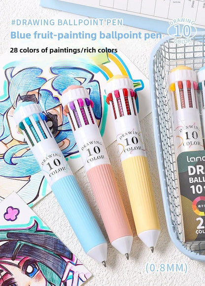 Languo 120 Color Ballpoint Pen 0.8mm Cartoon Soft Grip Press Multicolor Writing Pen for Drawing Overlay School Office Supplies