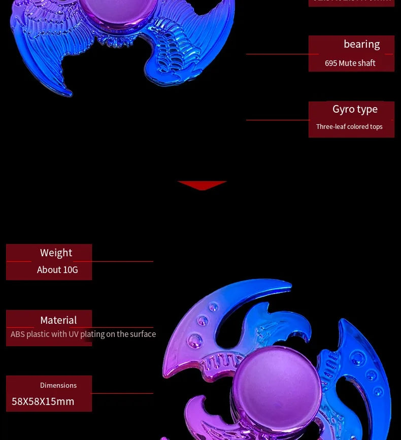 ABS Colorful Fidget Spinner Anti-Anxiety Toys Spinners Relieves Stress Fingertip Gyroscope for Reducing Adult Kids Decompression